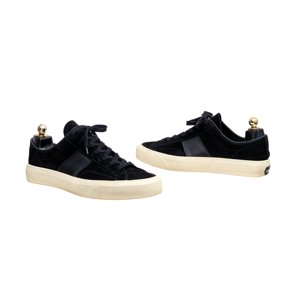 Tom Ford Black Suede Cambridge Low Top Sneakers Men's UK 10.5 US 11.5 EU 44.5